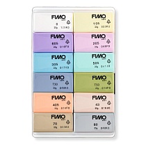 Набор глины полимерной для лепки Fimo Soft Пастельные цвета, запекаемая, 12 цветов
